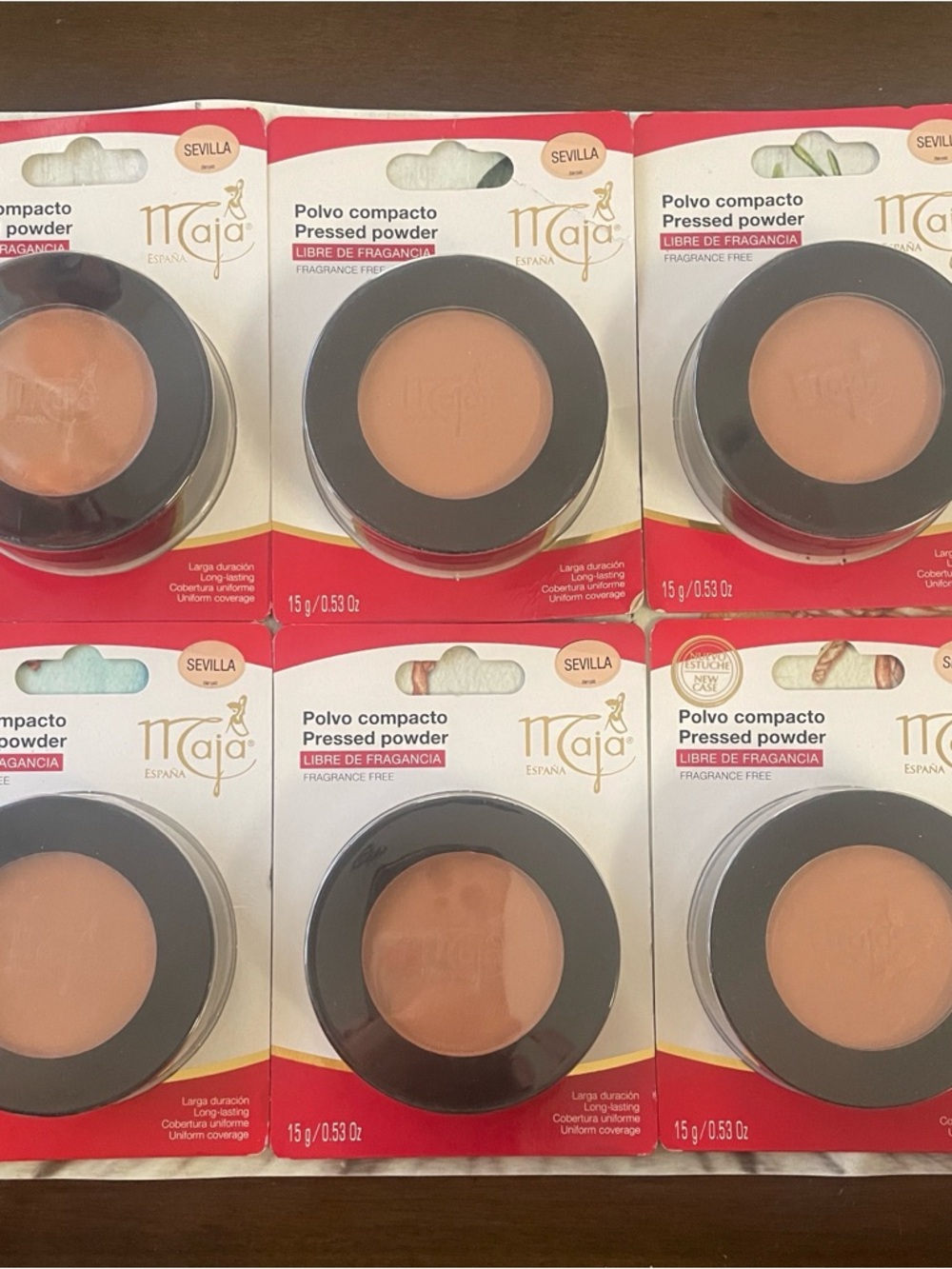 Maja Spain Pressed Powder Mirror and Tassel Compartment Set of 6 Sevilla